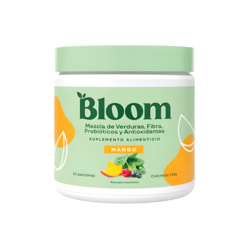 Mezcla de verduras, fibra, probióticos y antioxidantes | Bloom Mango | 225 Gr