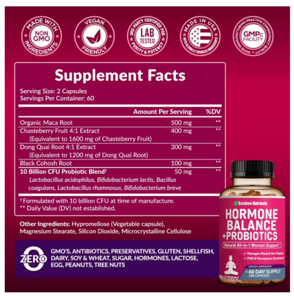 Suplemento Hormonal | Rainbow Nutrients | 120 Caps