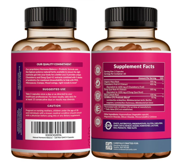Suplemento Hormonal | Rainbow Nutrients | 120 Caps