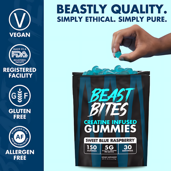 6 Gomitas de Creatina | Beast Bites | 150 gomitas